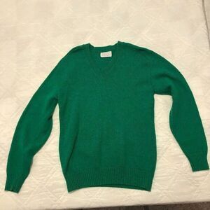 Vintage Prego green V‎ neck sweater M made it the USA